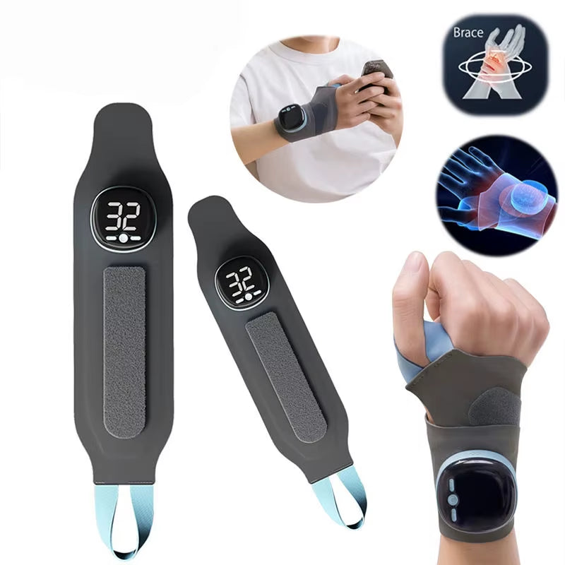 Revitalize Your Wrists with Our Electric Heating Wrist Massager - 5 Levels of Hot Compress & 3 Vibration Settings for Ultimate Relaxation!
