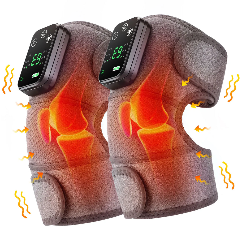 Electric Heated Vibration Knee Massage Pad 3 in 1 Massager for Shoulder Elbow Hot Compress Thermal Joint Brace Muscle Relaxation