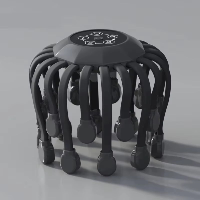 20-Head Scalp Massager with Red Light Therapy and Octopus Design for Stress Relief and Relaxation
