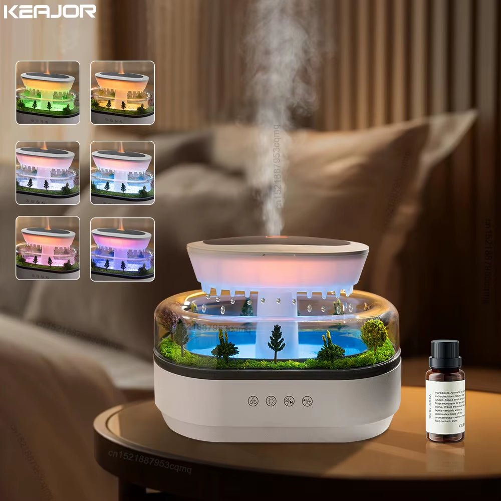 Aroma Humidifier and Essential Oil Diffuser with Colorful Lighting and White Noise Functionality for Home Use