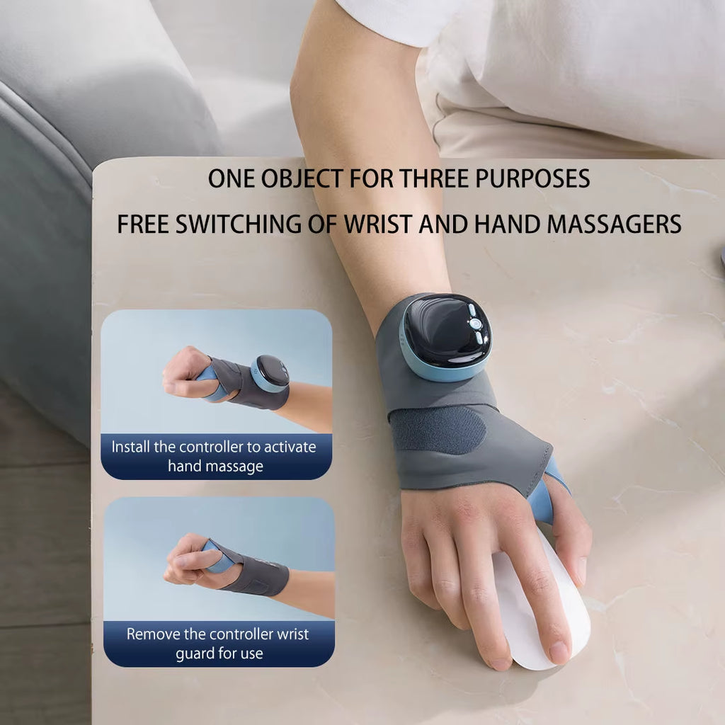 Revitalize Your Wrists with Our Electric Heating Wrist Massager - 5 Levels of Hot Compress & 3 Vibration Settings for Ultimate Relaxation!