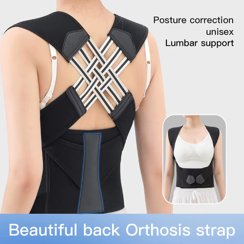 Elevate Your Posture with Our Adjustable Black Posture Corrector Brace for Women - Breathable and Comfortable Support for Students