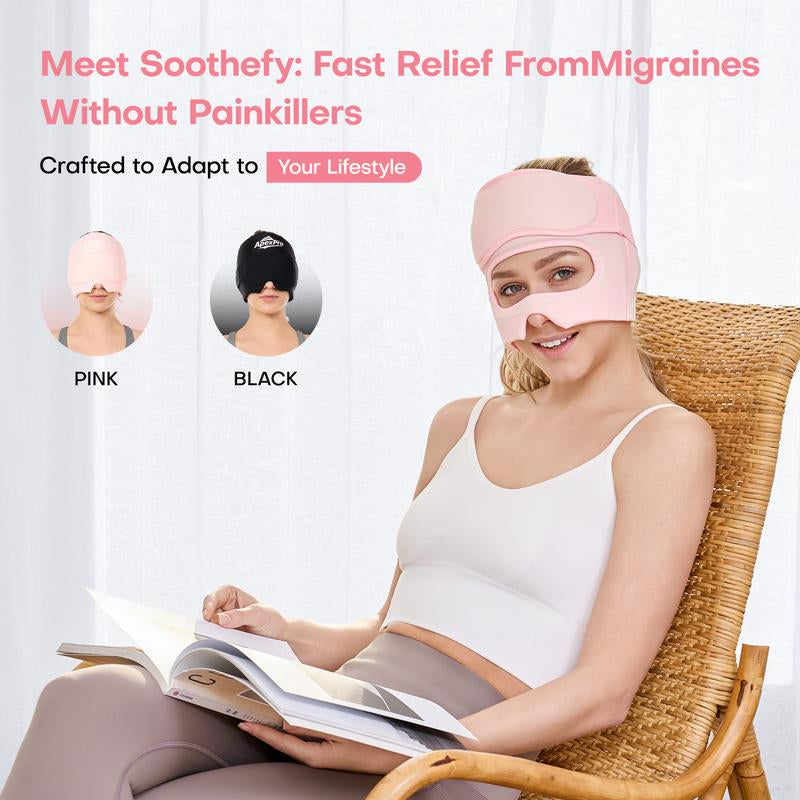 Experience Ultimate Comfort with the Apexpro Migraine Relief Hot/Cold Therapy Head Wrap & Eye Mask – Reusable Gel for Soothing Headaches and Eye Swelling, Perfect for Year-Round Relaxation
