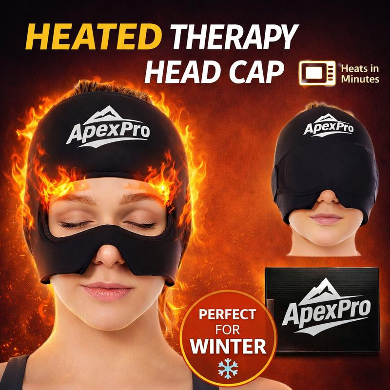 Experience Ultimate Comfort with the Apexpro Migraine Relief Hot/Cold Therapy Head Wrap & Eye Mask – Reusable Gel for Soothing Headaches and Eye Swelling, Perfect for Year-Round Relaxation